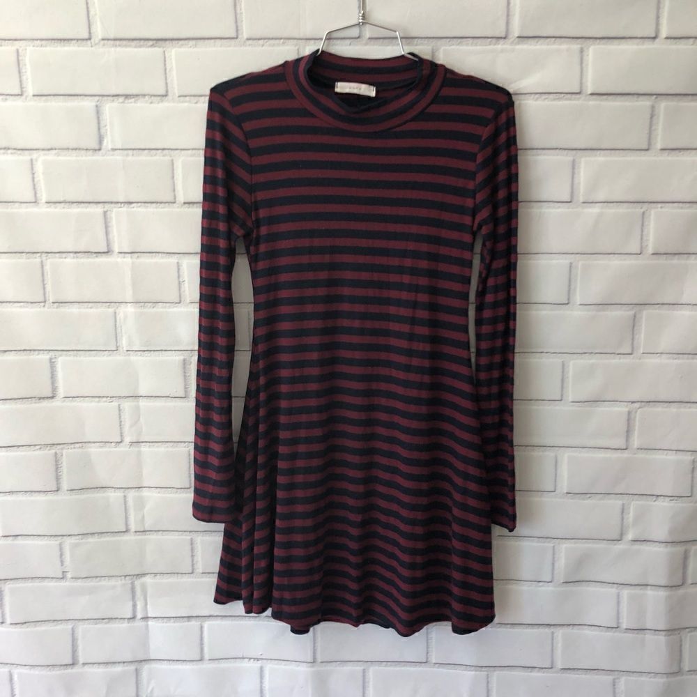 Lush Striped Long Sleeve Dress